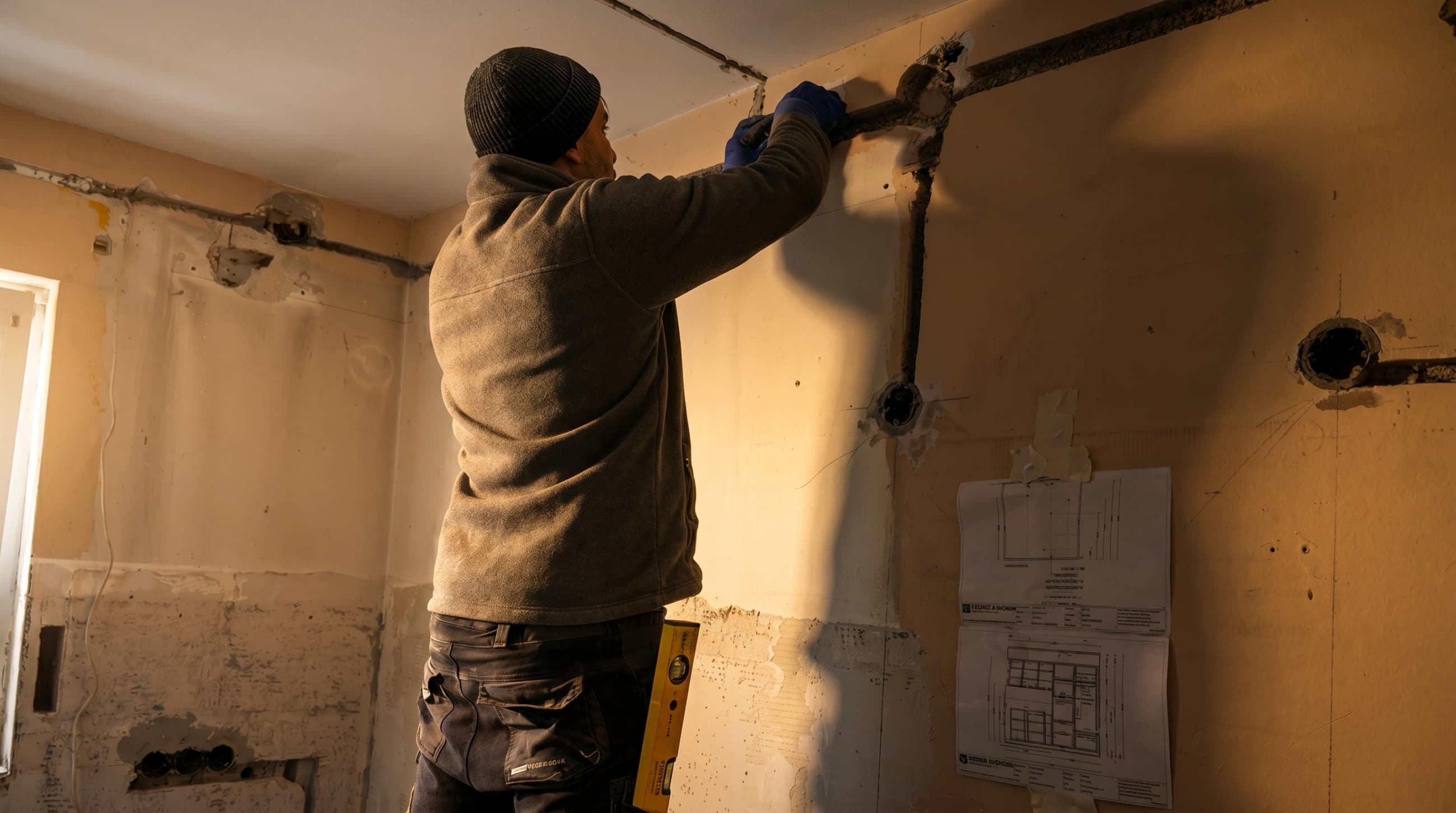 TESHGE Elektriker bei der Küchen-Installation